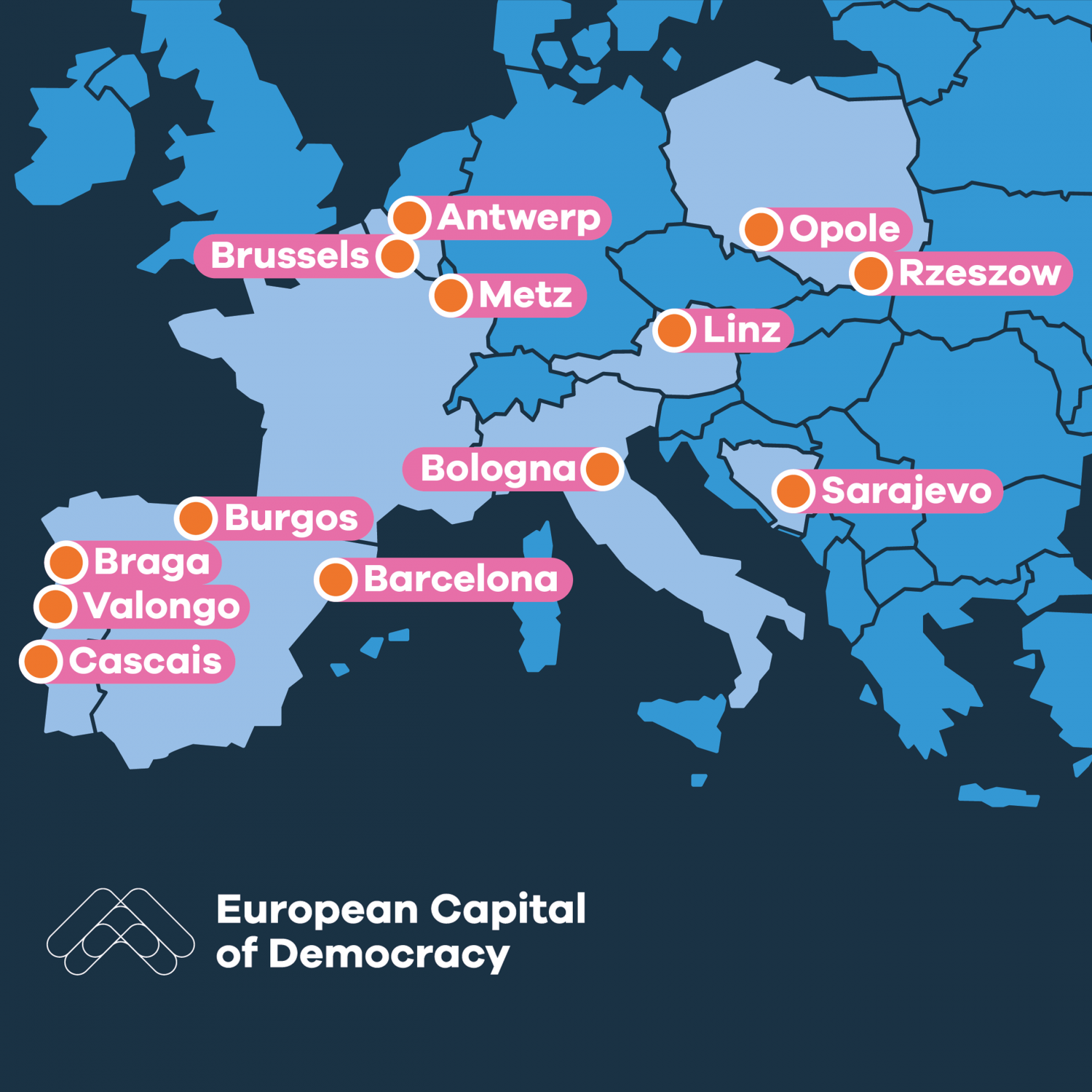 European Capital of Democracy map