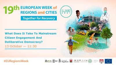 What does it take to mainstream citizen engagement and deliberative democracy? Join our Participatory Lab on October 13th during the European Week of Regions and Cities