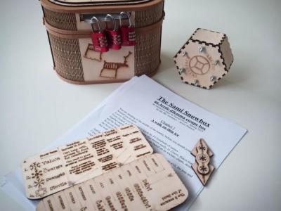 Sami escape box, in wooden, with instructions